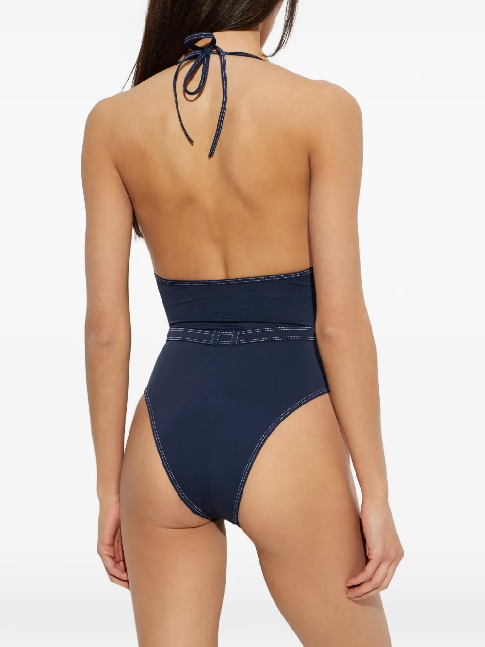 Balmain Badpak met contrasterend stiksel en ceintuur Blauw