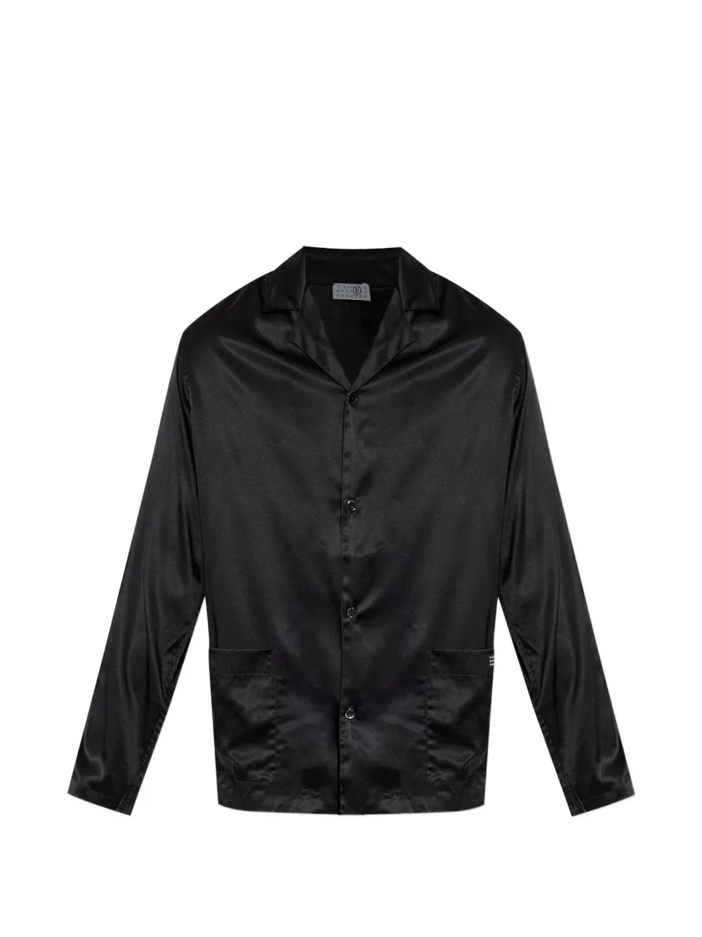MM6 Maison Margiela satin-finish patch-pocket pajama shirt - Schwarz