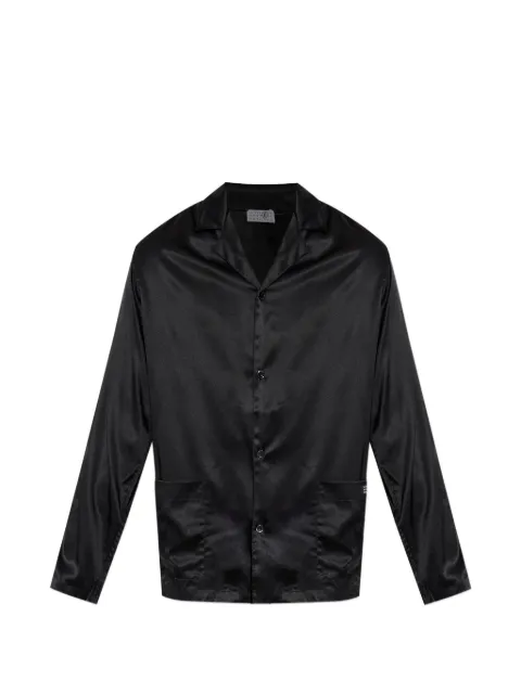 MM6 Maison Margiela satin-finish patch-pocket pajama shirt