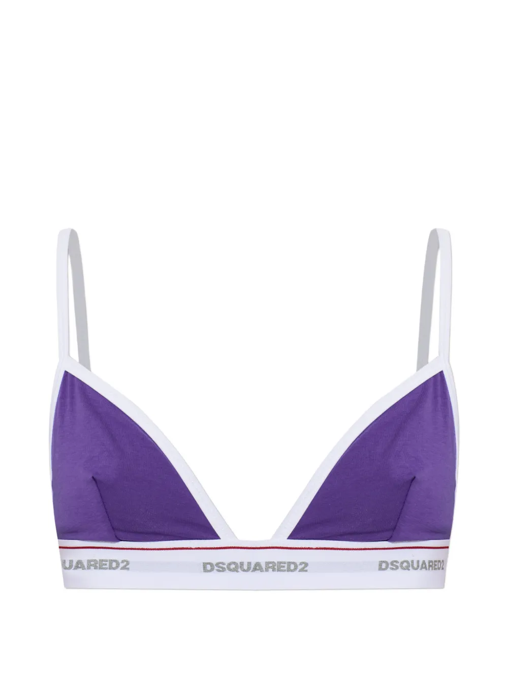 DSQUARED2 logo-tape triangle bra - Viola