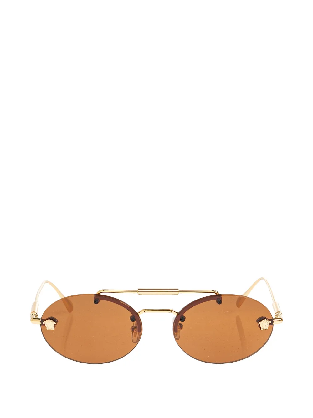 Versace Eyewear Medusa oval-frame sunglasses - Gold