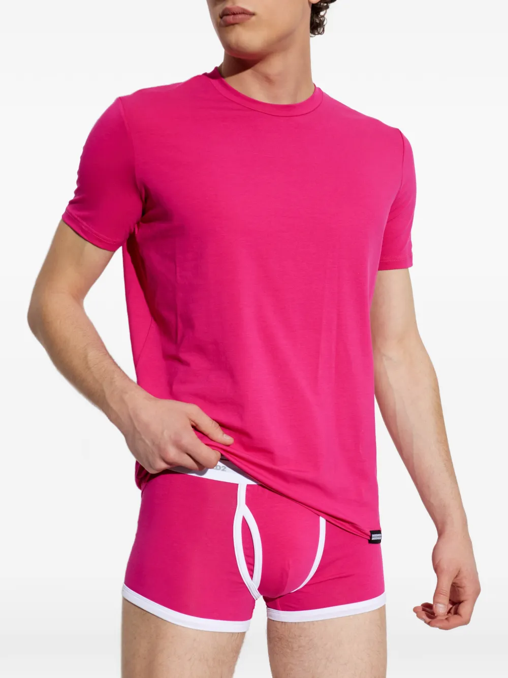 DSQUARED2 T-shirt met logoprint met ronde hals Roze