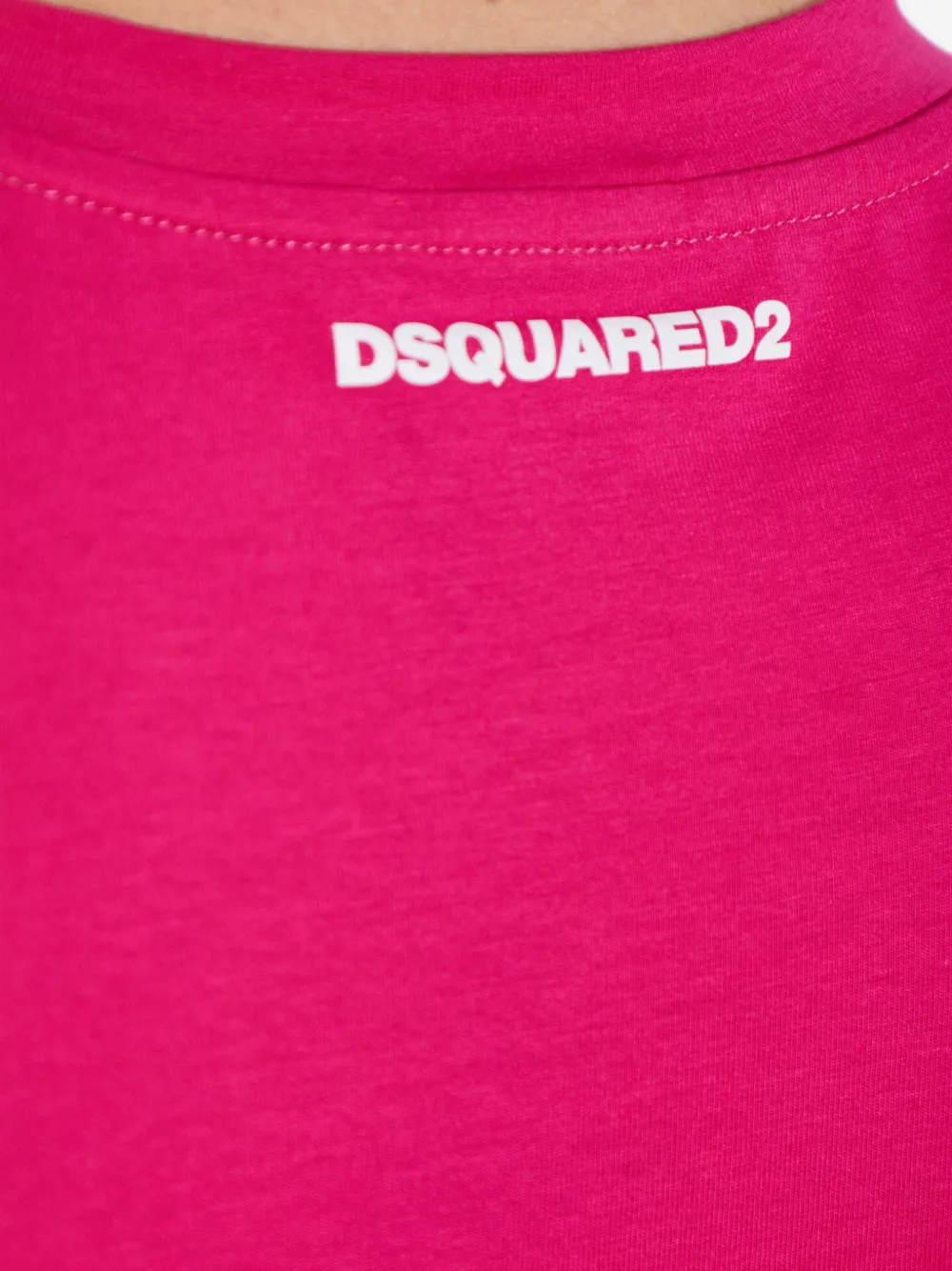 DSQUARED2 T-shirt met logoprint met ronde hals Roze