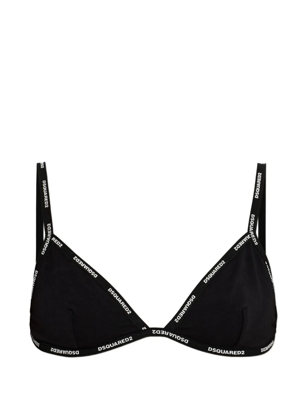DSQUARED2 logo-print triangle bra - Nero
