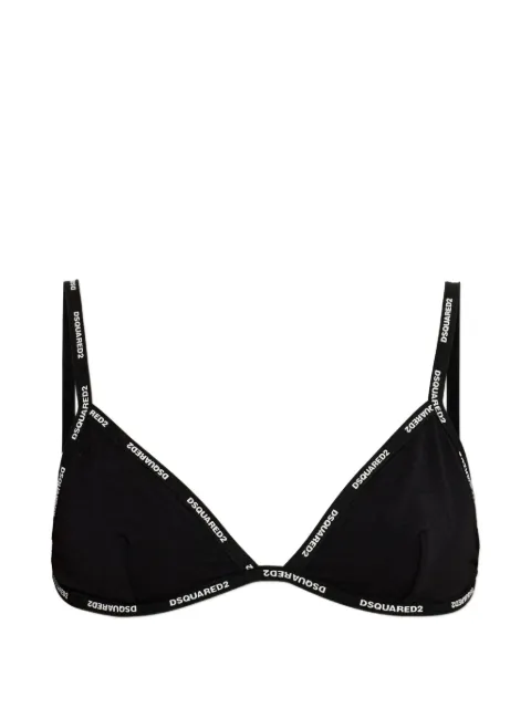 DSQUARED2 logo-print triangle bra