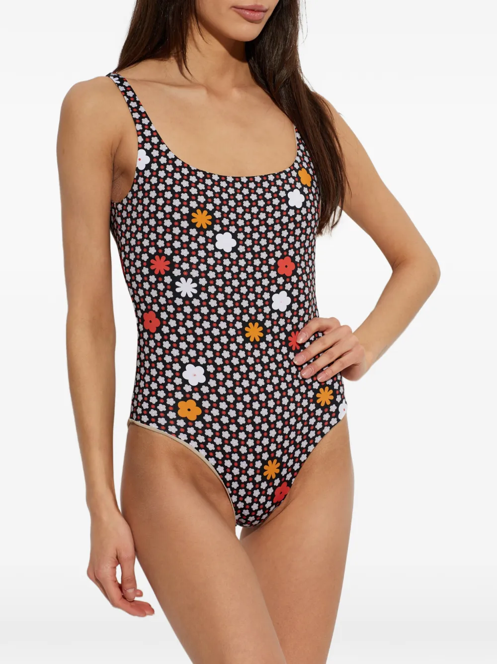 MM6 Maison Margiela Badpak met bloemenprint Zwart
