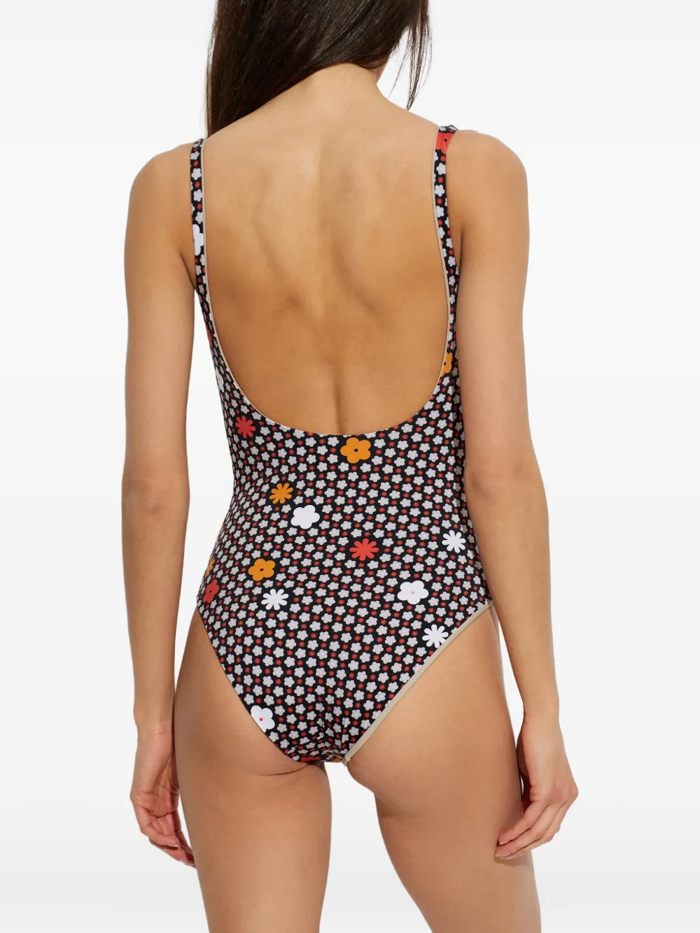 MM6 Maison Margiela Badpak met bloemenprint Zwart