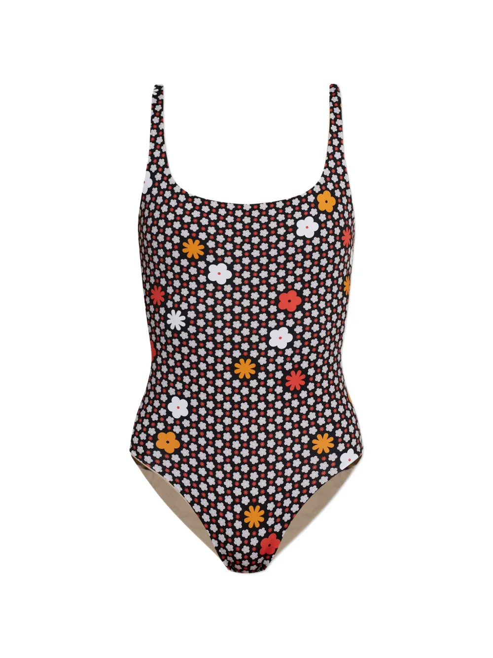 MM6 Maison Margiela floral-print swimsuit - Schwarz