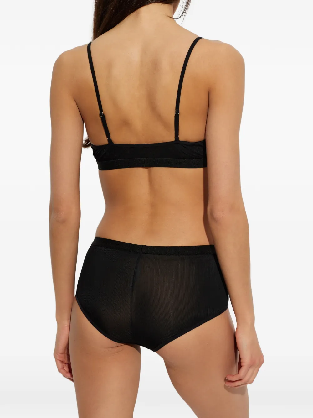 MM6 Maison Margiela Ribgebreide slip Zwart
