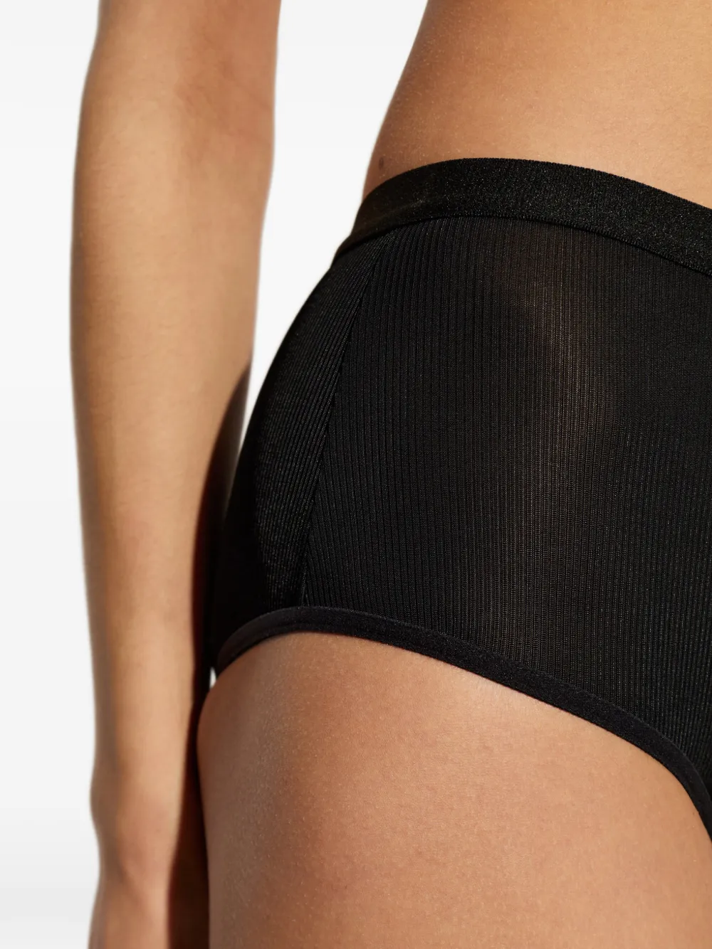 MM6 Maison Margiela Ribgebreide slip Zwart