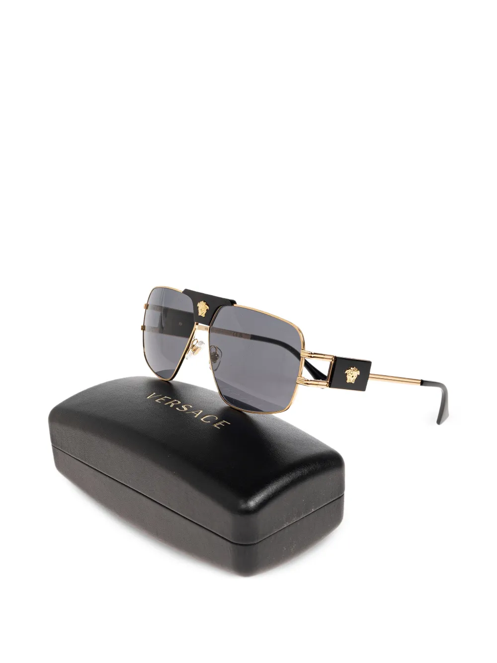 Versace Eyewear Medusa zonnebril met geometrisch montuur Goud