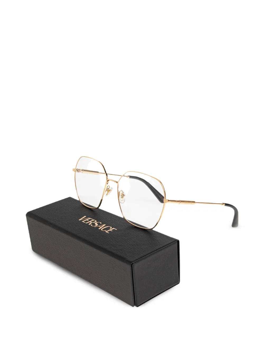 Versace Eyewear Zonnebril met geometrisch montuur Goud