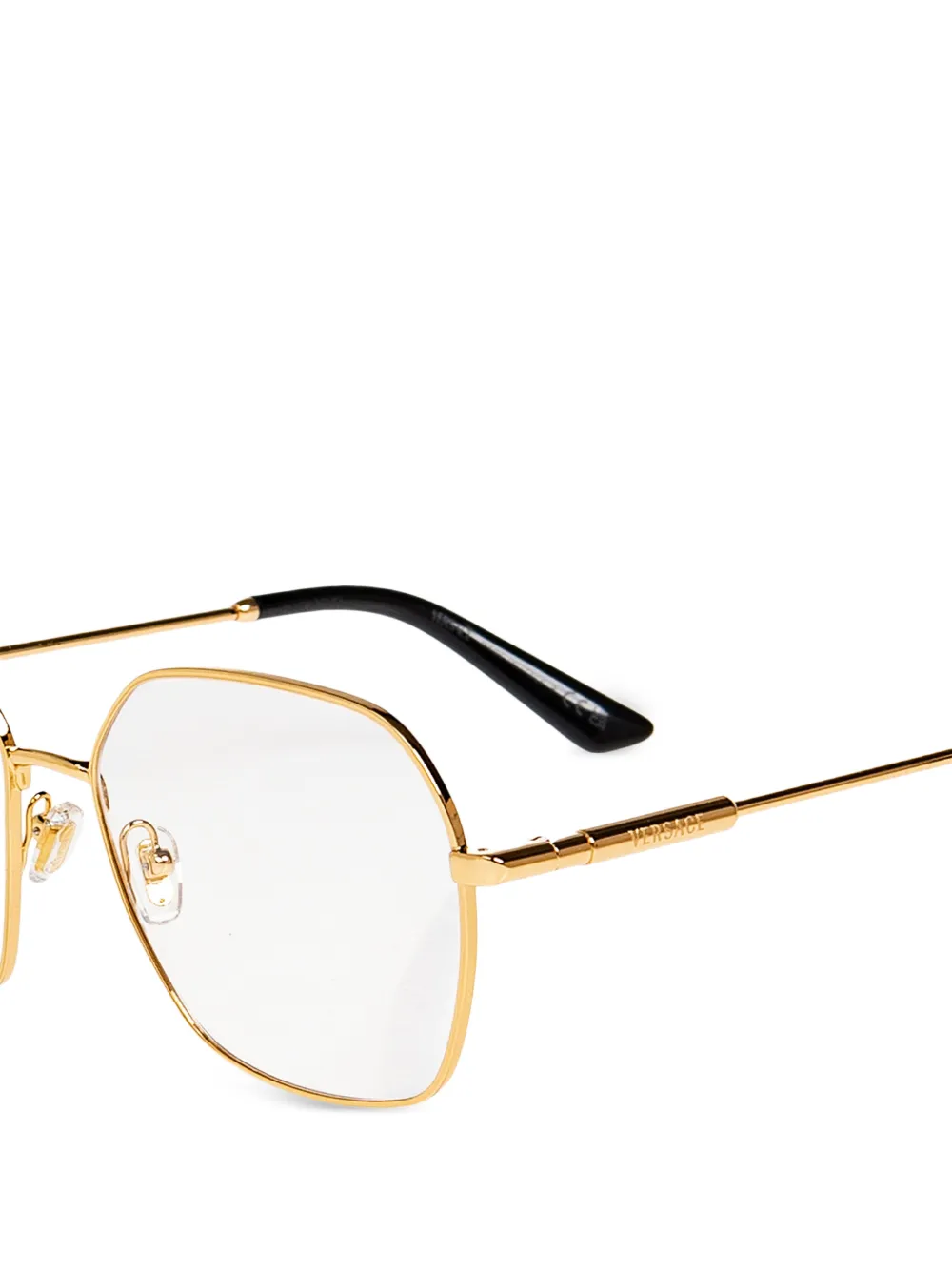 Versace Eyewear Zonnebril met geometrisch montuur Goud