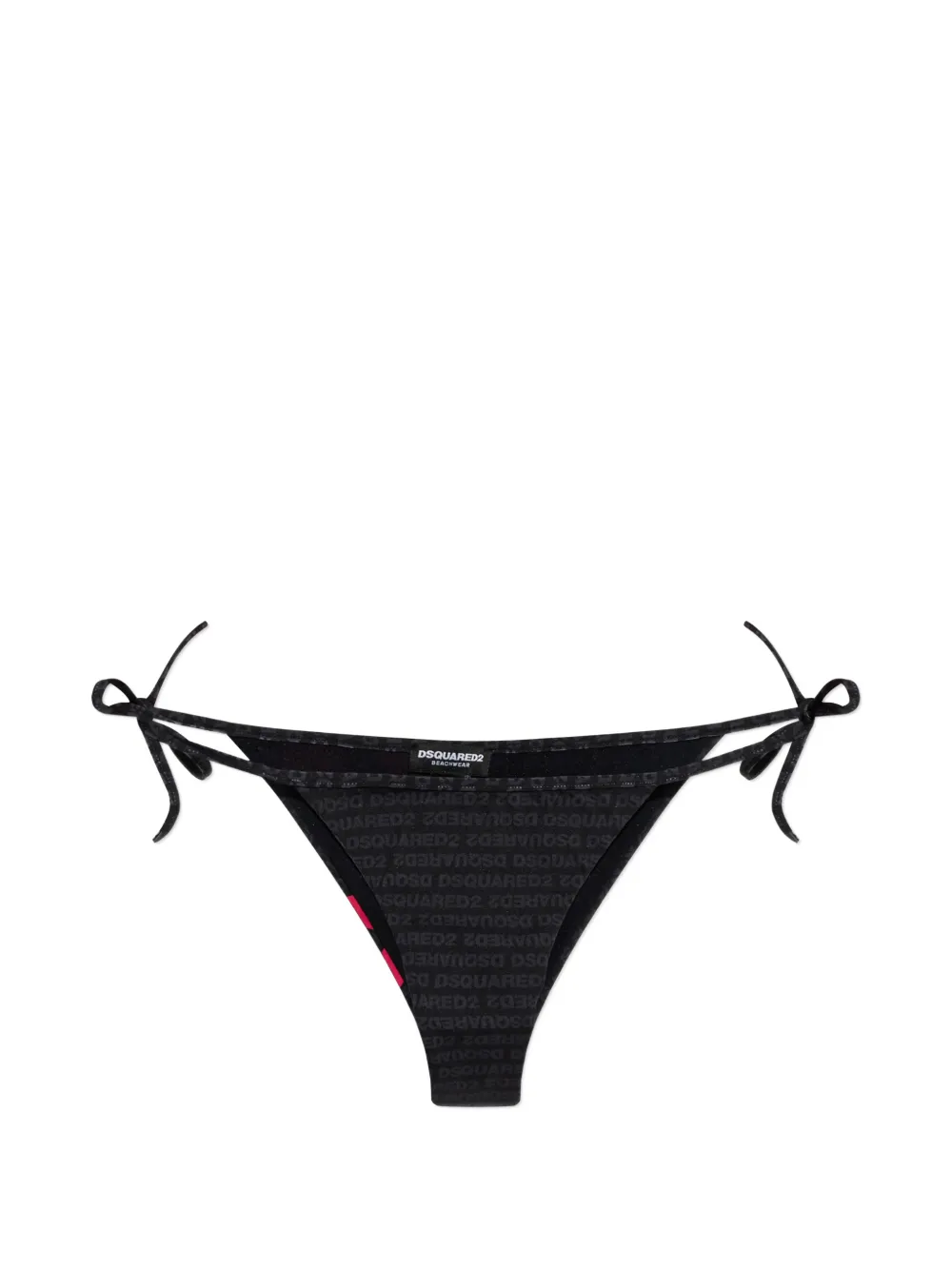 DSQUARED2 logo-print side-tie bikini bottoms - Schwarz