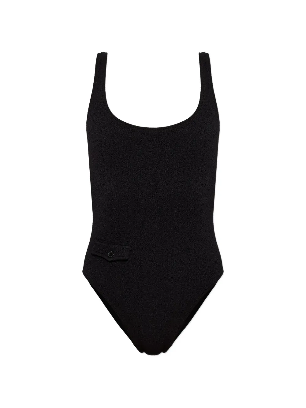 MM6 Maison Margiela button-detail textured swimsuit - Nero