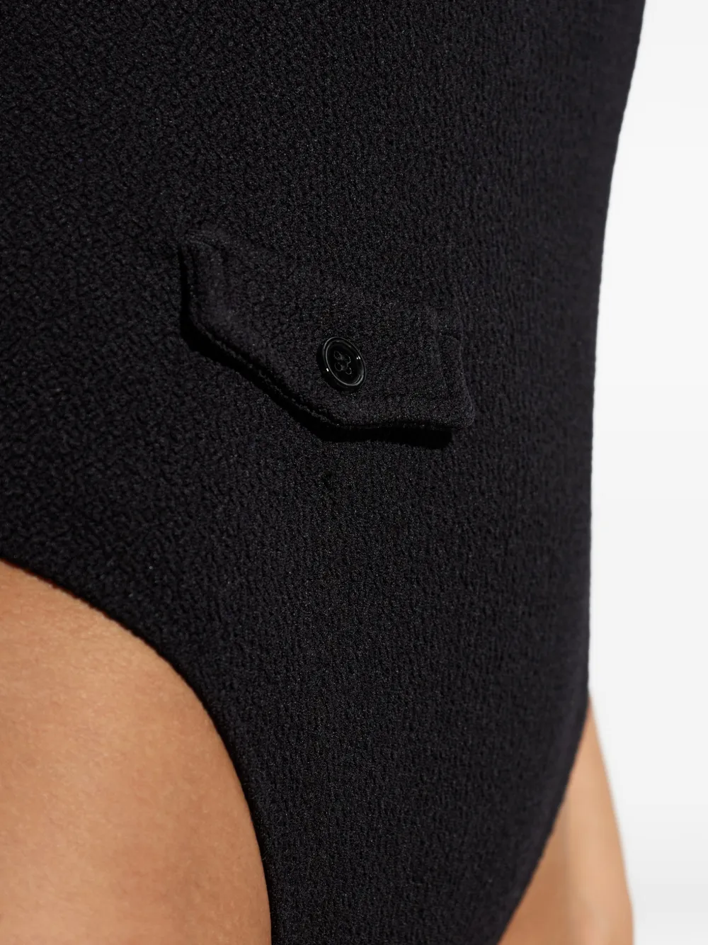 MM6 Maison Margiela Badpak met knoopdetail en textuur Zwart