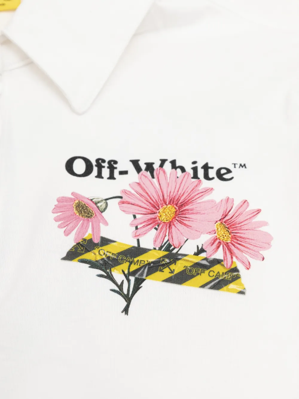 Off-White Kids Geplooide jurk met bloemenprint Wit
