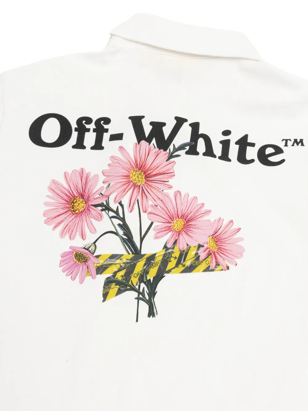 Off-White Kids Geplooide jurk met bloemenprint Wit