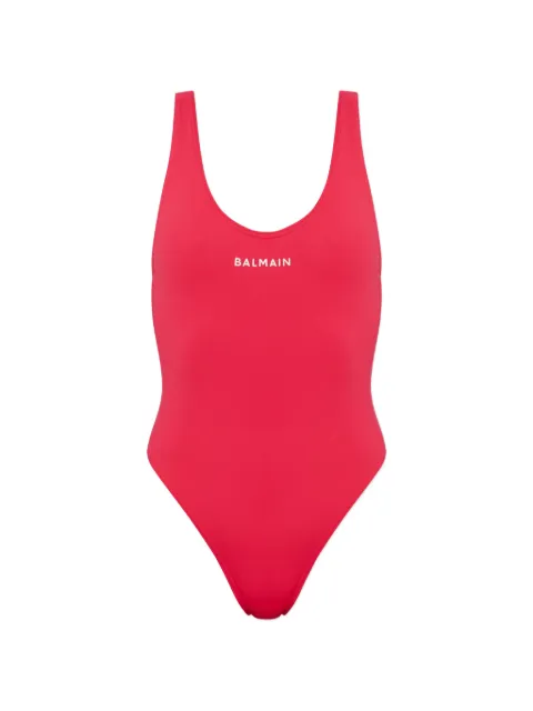 Balmain logo-print swimsuit