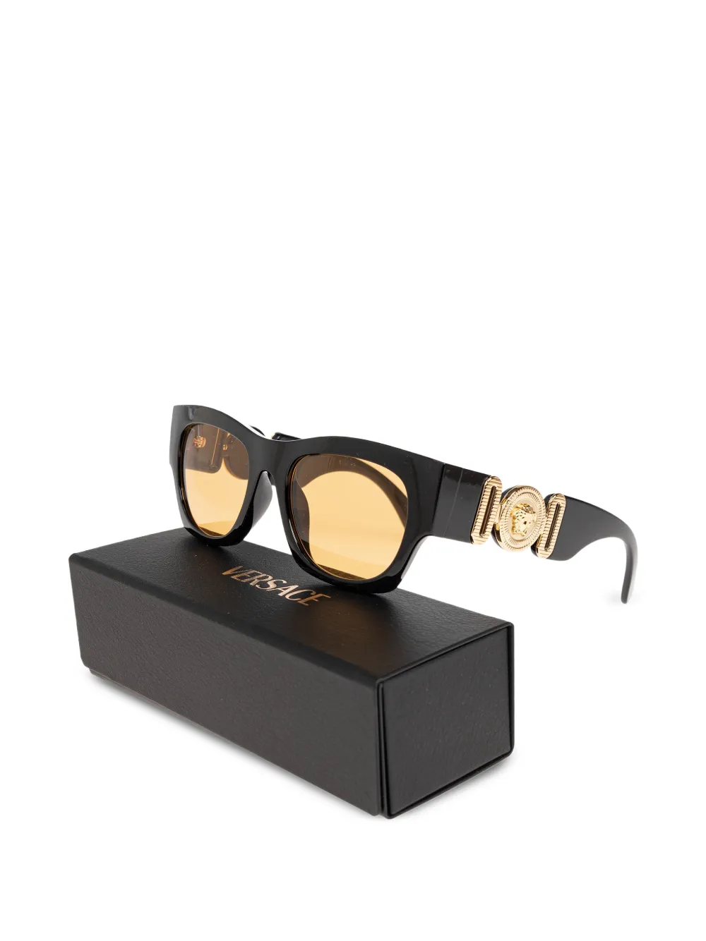 Versace Eyewear Medusa Biggie zonnebril met rechthoekig montuur Zwart