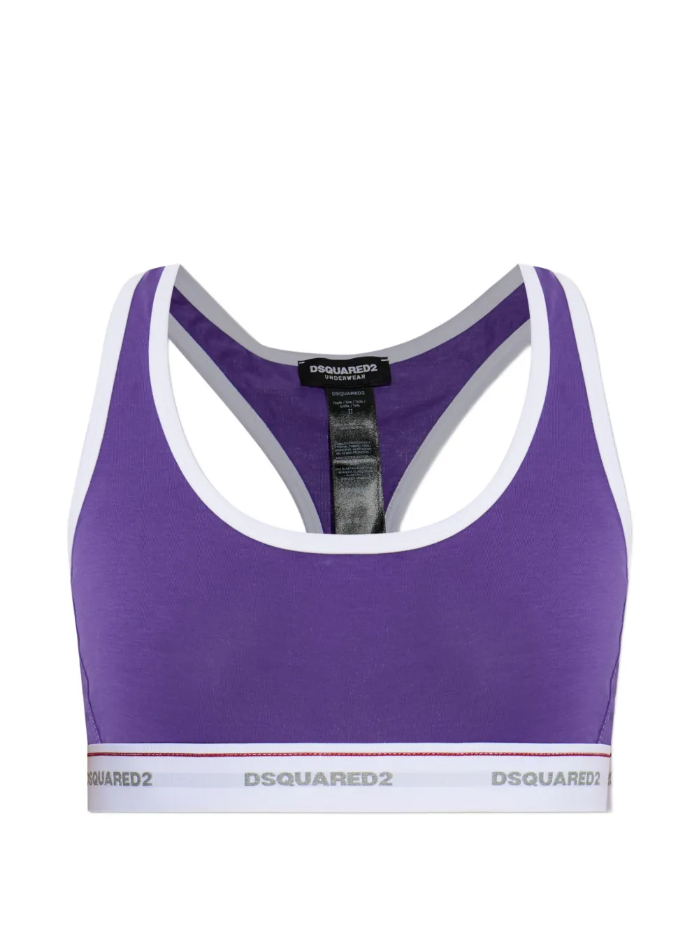 DSQUARED2 logo-tape racerback bralette - Viola