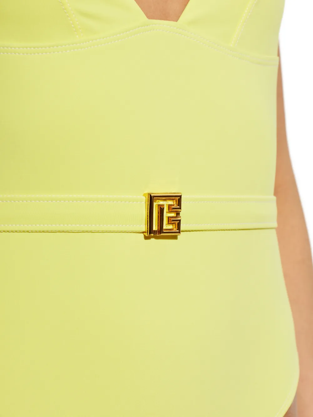 Balmain Badpak met logoplakkaat en ceintuur Geel