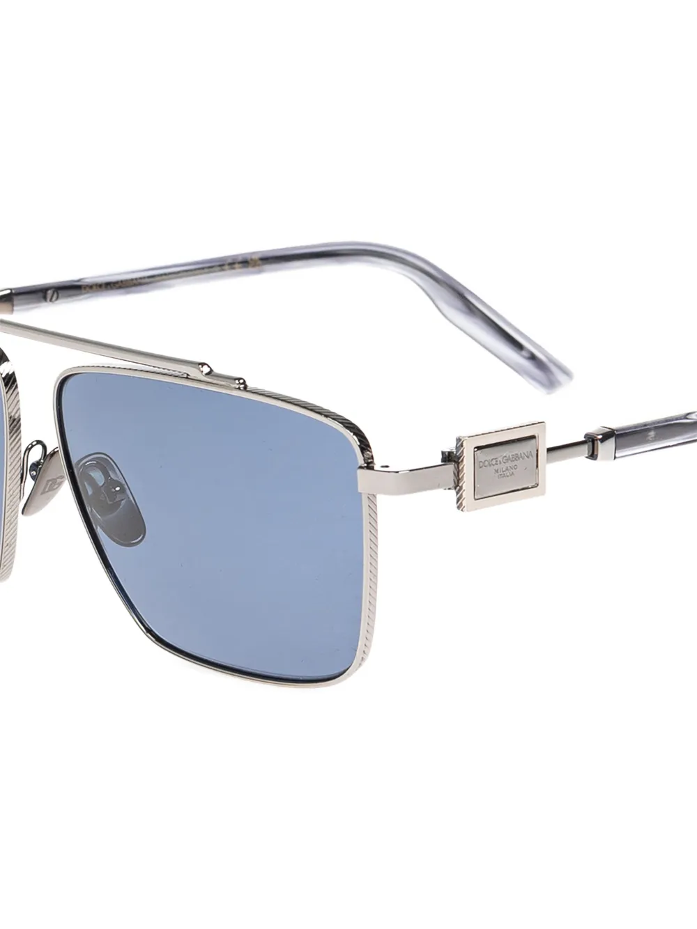 Dolce & Gabbana Eyewear Zonnebril met vierkant montuur en logoplakkaat Zilver