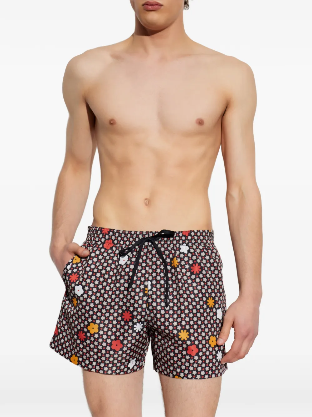 MM6 Maison Margiela Zwembroek met bloemenprint Zwart