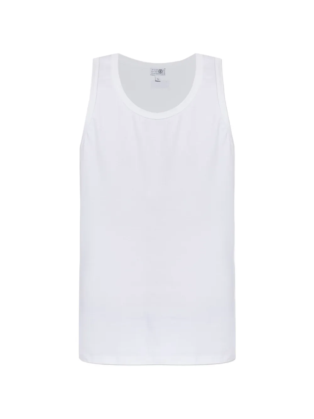 MM6 Maison Margiela logo-patch vest - Bianco