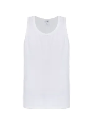 Prada triangle-logo Cotton Tank Top | White | FARFETCH