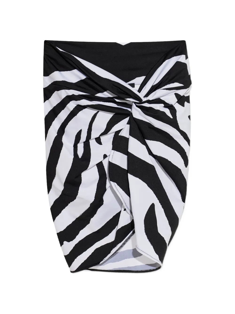 Balmain zebra-print twisted-detail mini skirt - Weiß