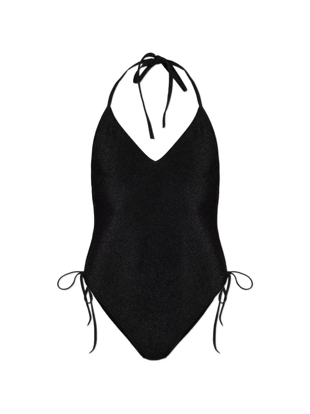 Balmain halterneck side-tie swimsuit - Nero