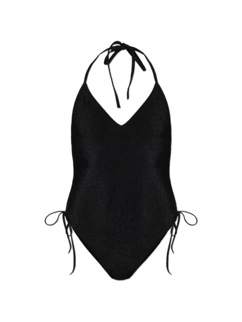 Balmain halterneck side-tie swimsuit