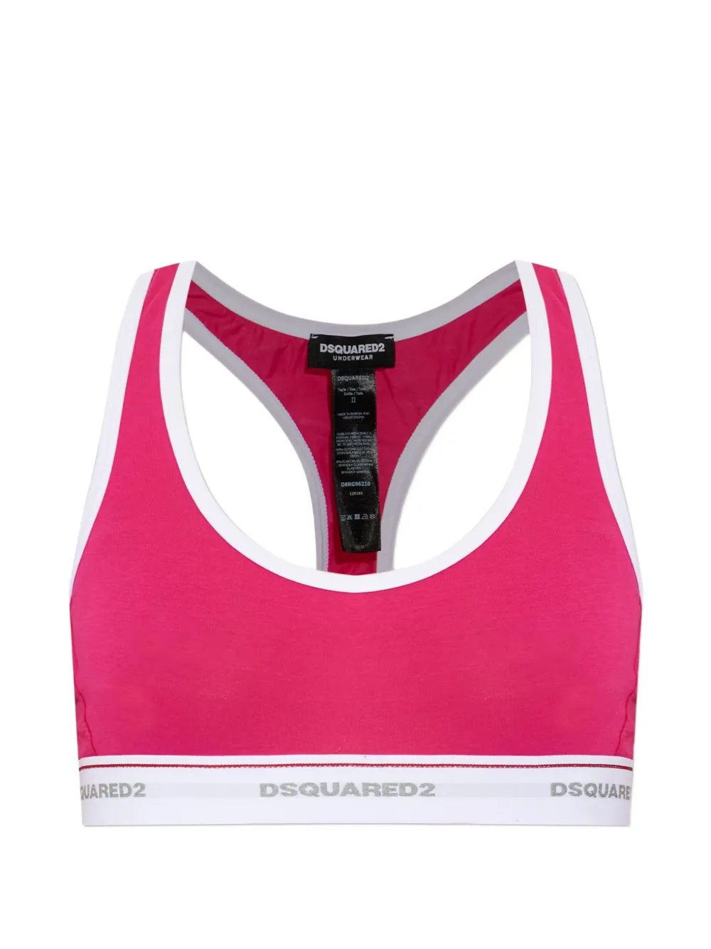 DSQUARED2 logo-tape racerback bralette - Rosa