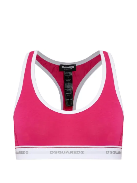 DSQUARED2 logo-tape racerback bralette