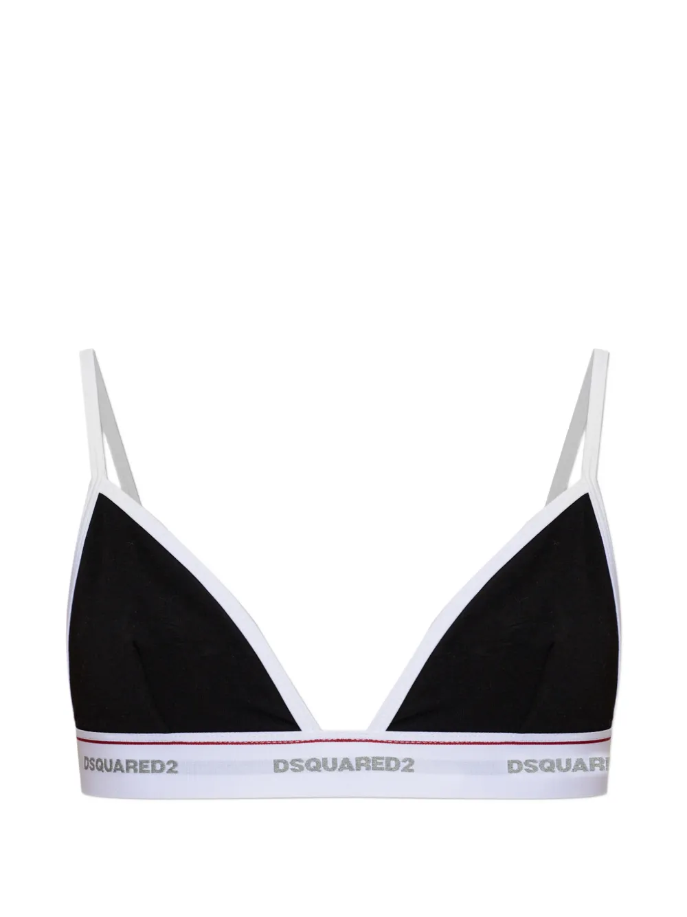 DSQUARED2 logo-tape triangle bra - Schwarz