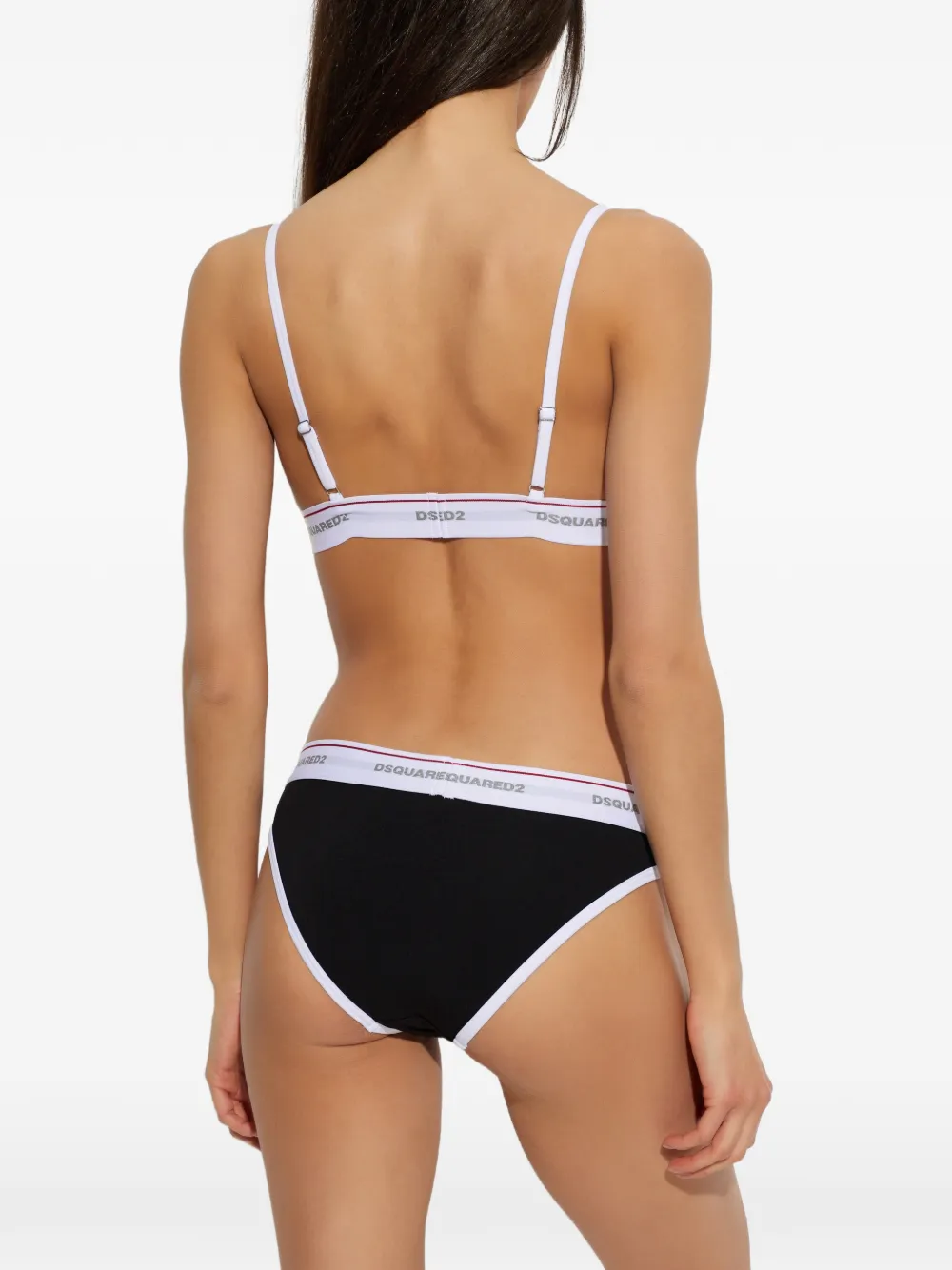 DSQUARED2 Triangel-bh met logoband Zwart