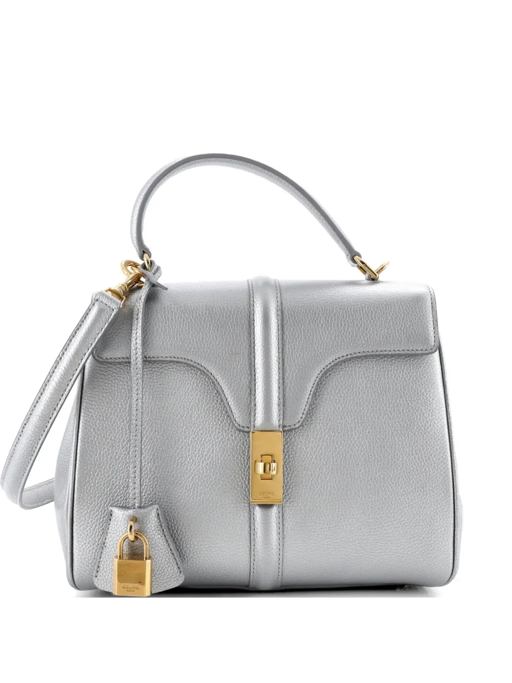 Celine Pre-Owned 16 Top Handle Bag Grained Calfskin Small satchel - Argento