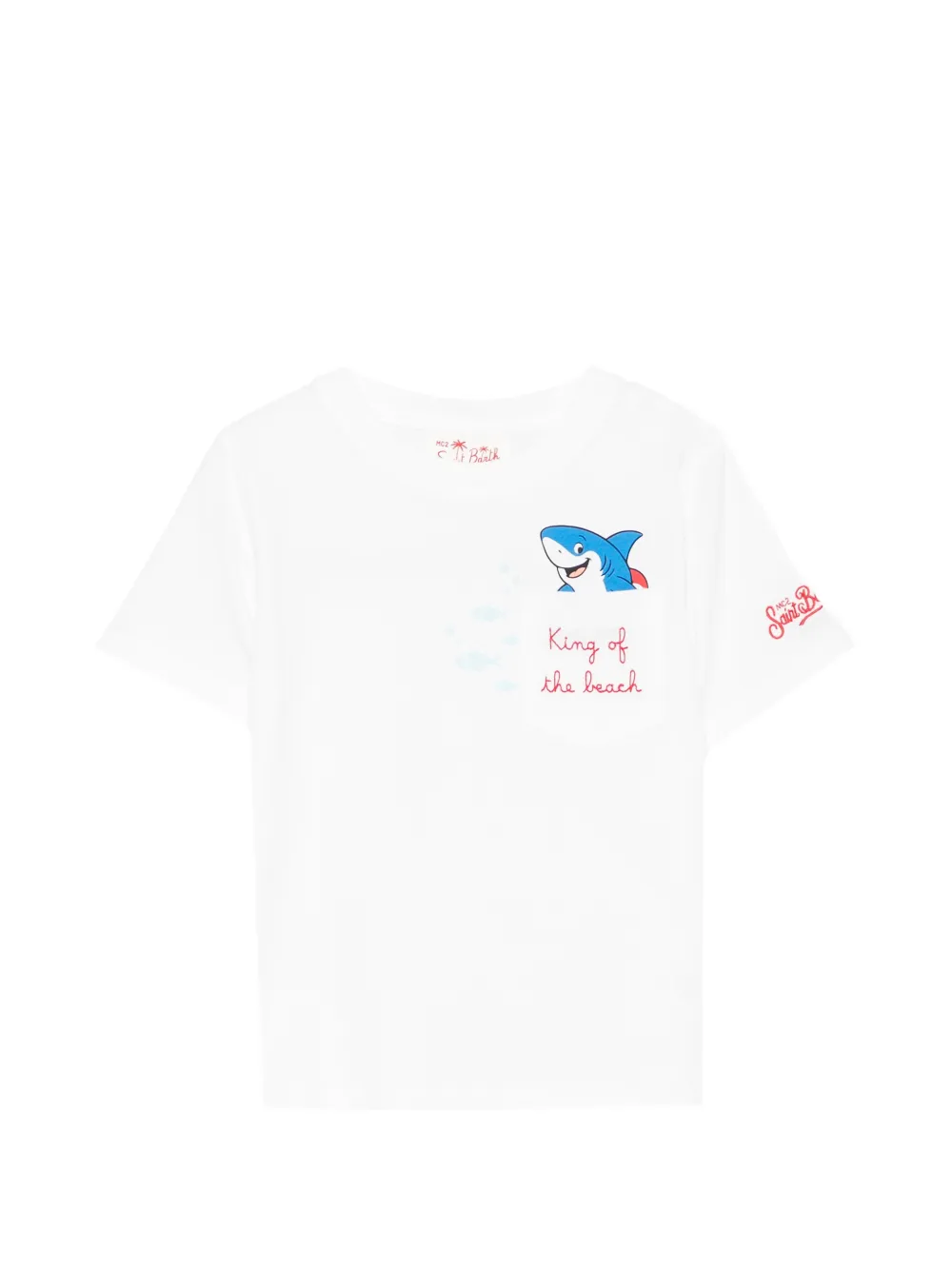 MC2 Saint Barth Kids shark-print pocket T-shirt - Weiß