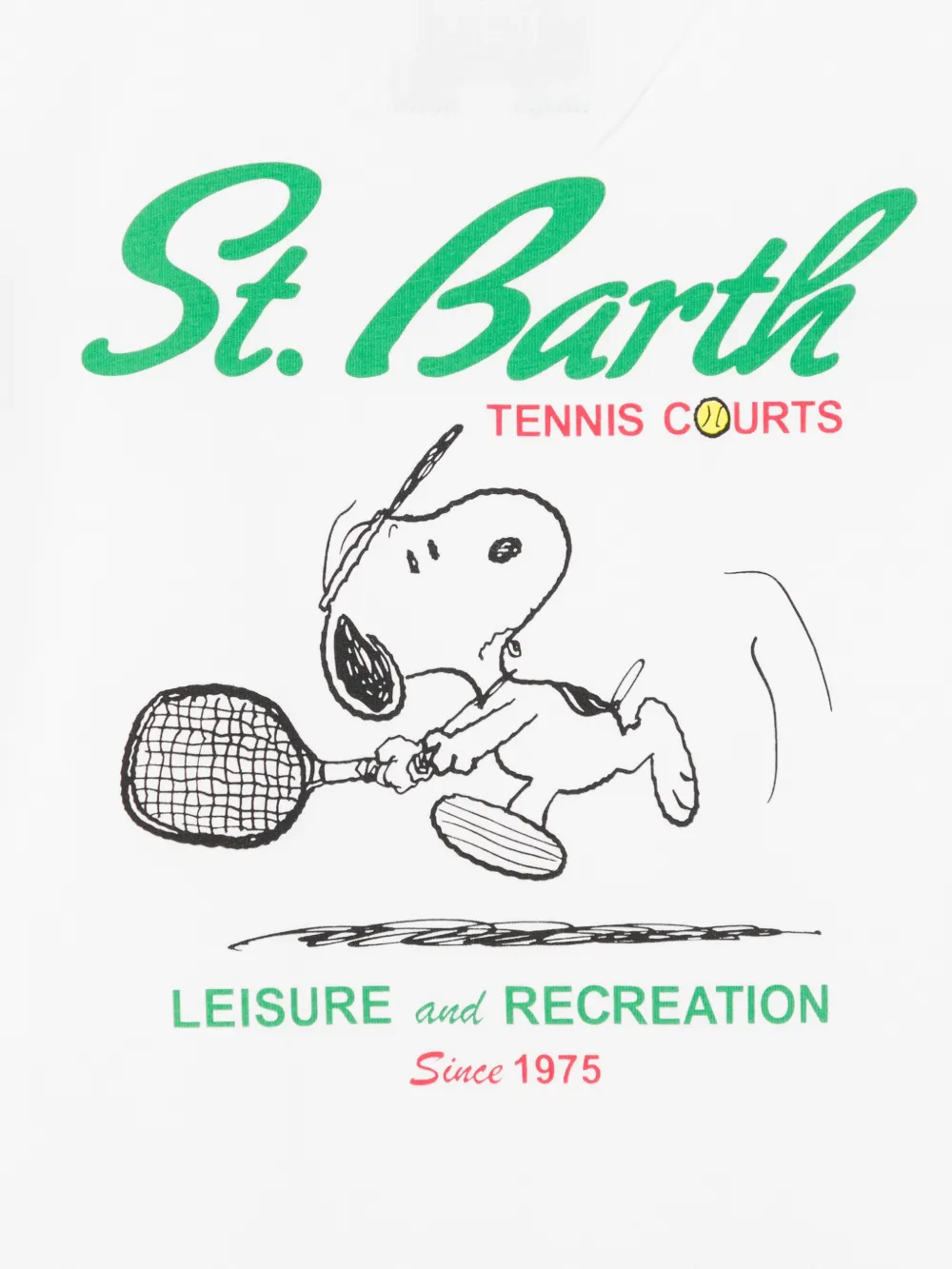 MC2 Saint Barth Kids Portland Jr Snoopy T-shirt met geborduurd logo Wit