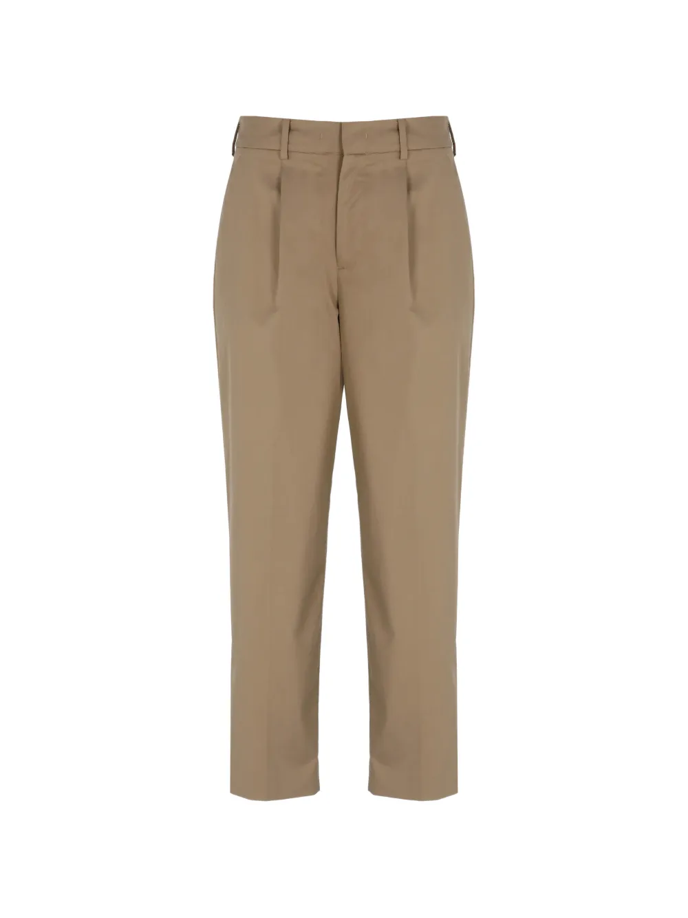 PT Torino pleated-detail cropped trousers - Toni neutri