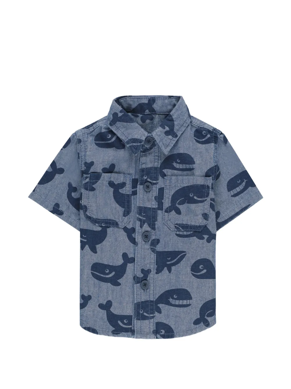 Stella McCartney Kids whale-print short-sleeved shirt - Blu