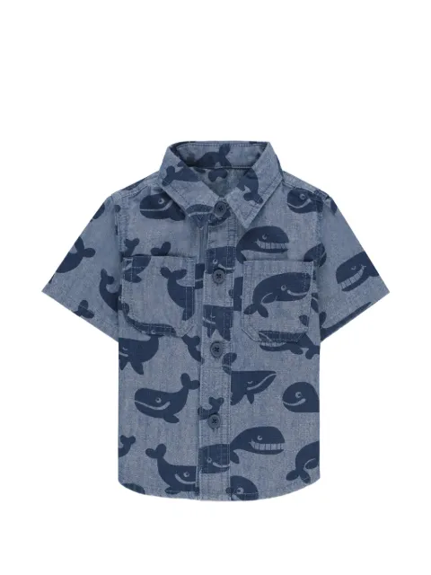 Stella McCartney Kids whale-print short-sleeved shirt