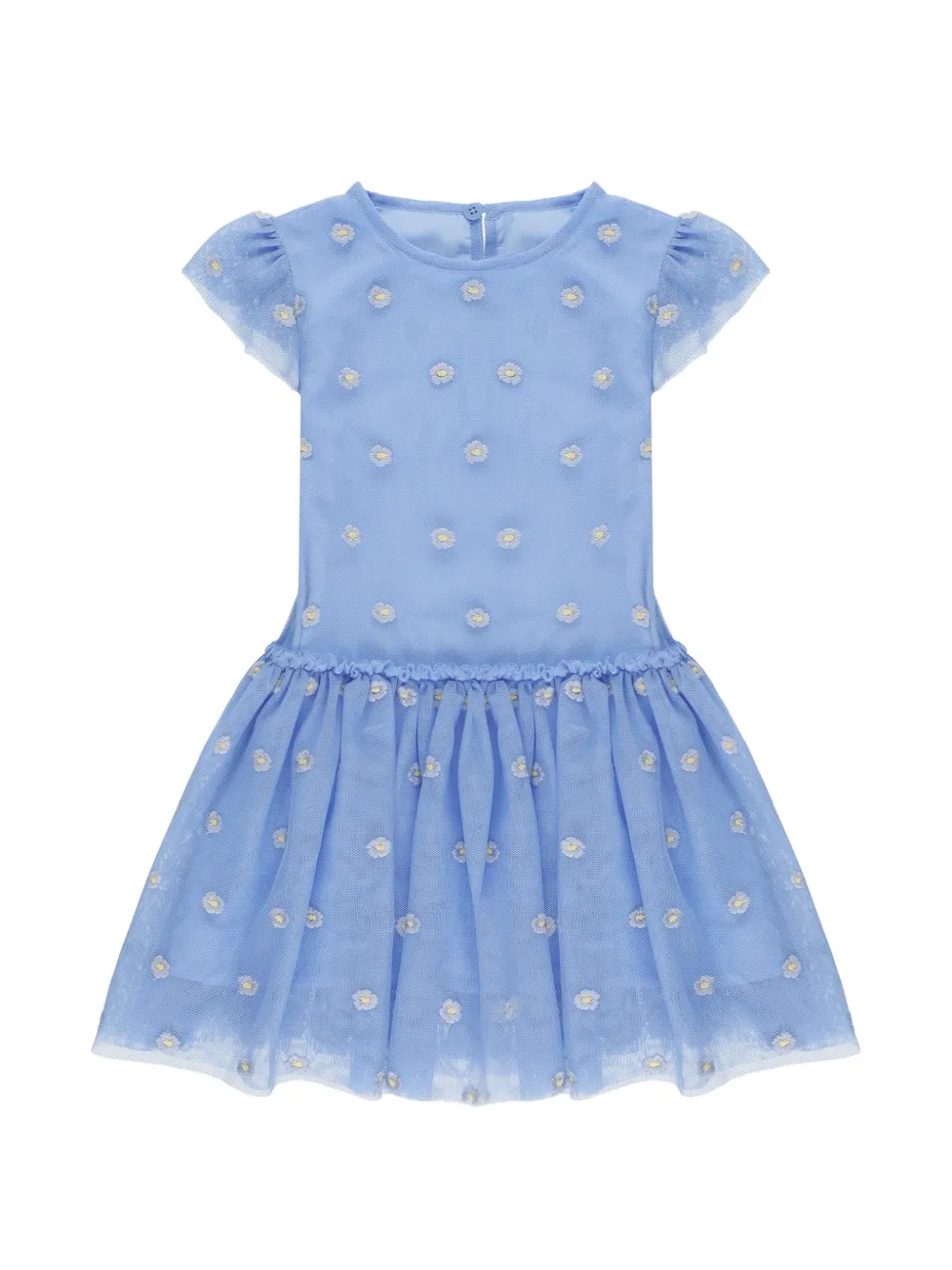 Stella McCartney Kids embroidered tulle dress - Blu