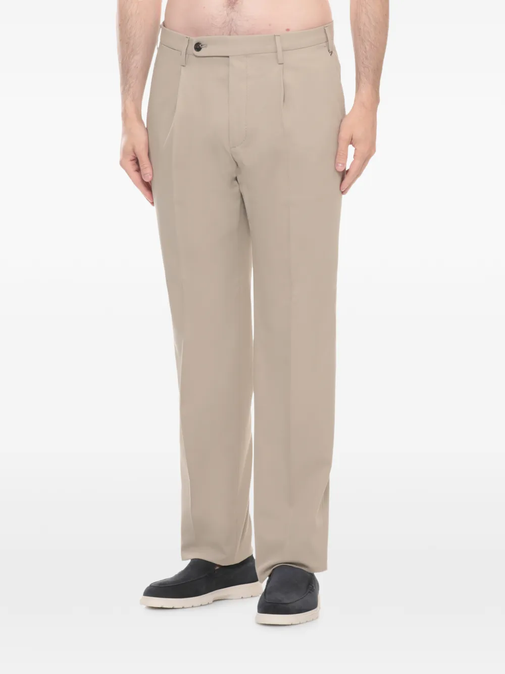 Incotex Cropped plooibroek Beige