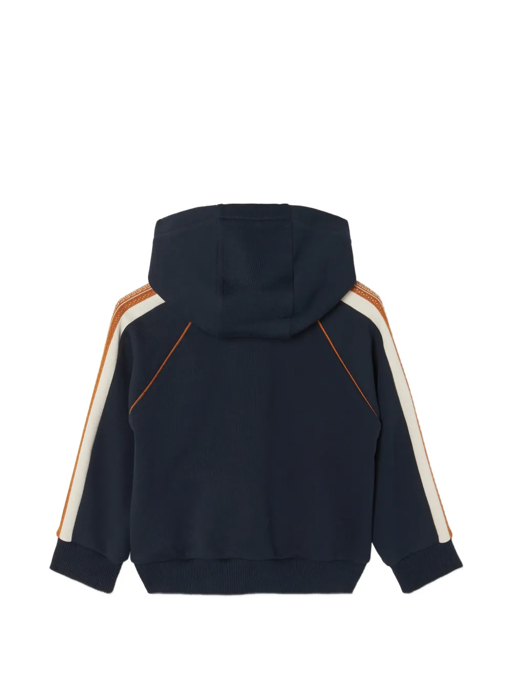 Versace Kids Katoen-jersey hoodie met geborduurd logo en rits Blauw