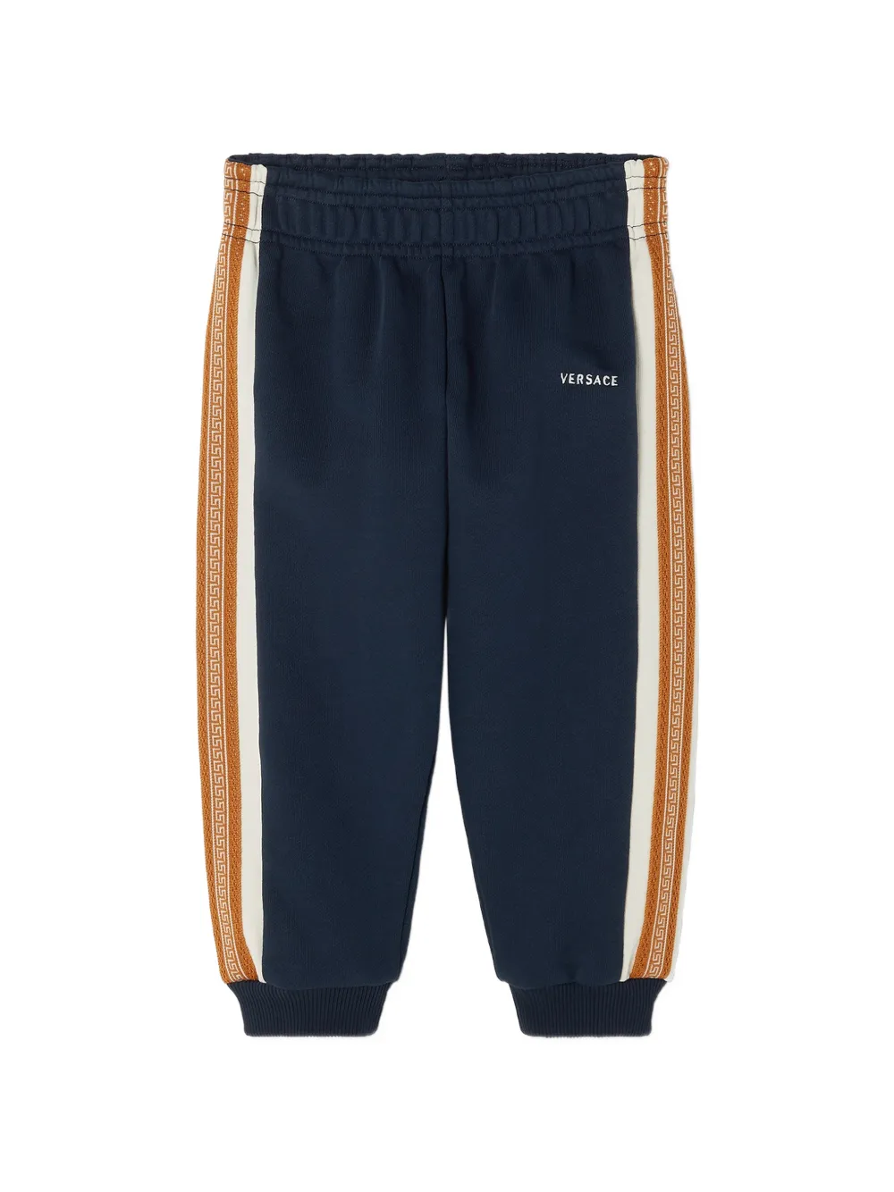Versace Kids Pantaloni sportivi in jersey di cotone con logo - Blu