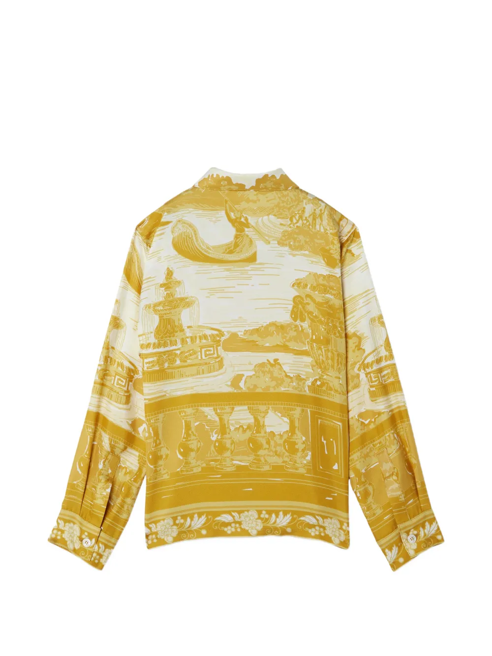 Versace Kids Zijden twill blouse met print Geel