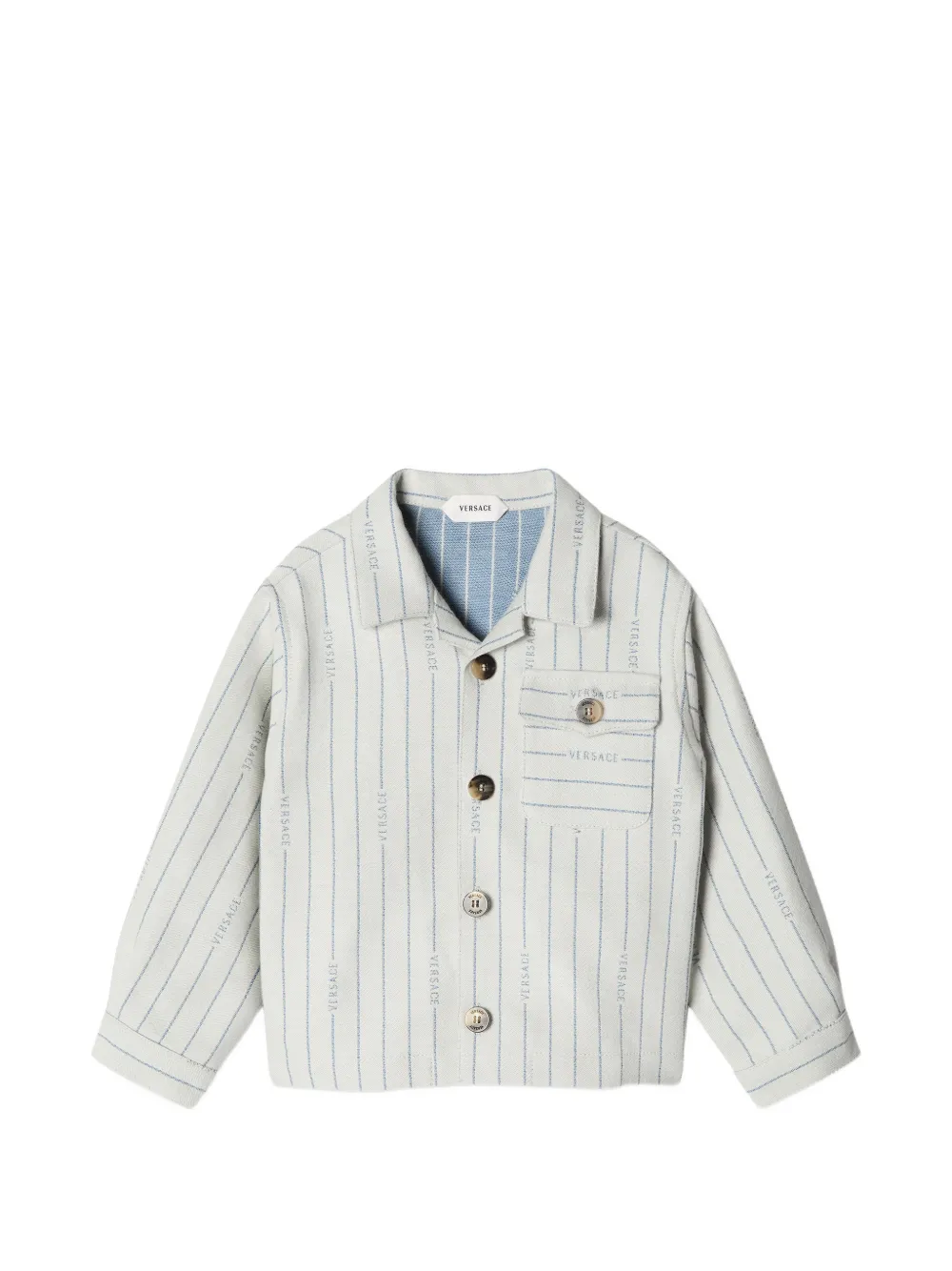 Versace Kids Baumwolljacke mit Print - Blau