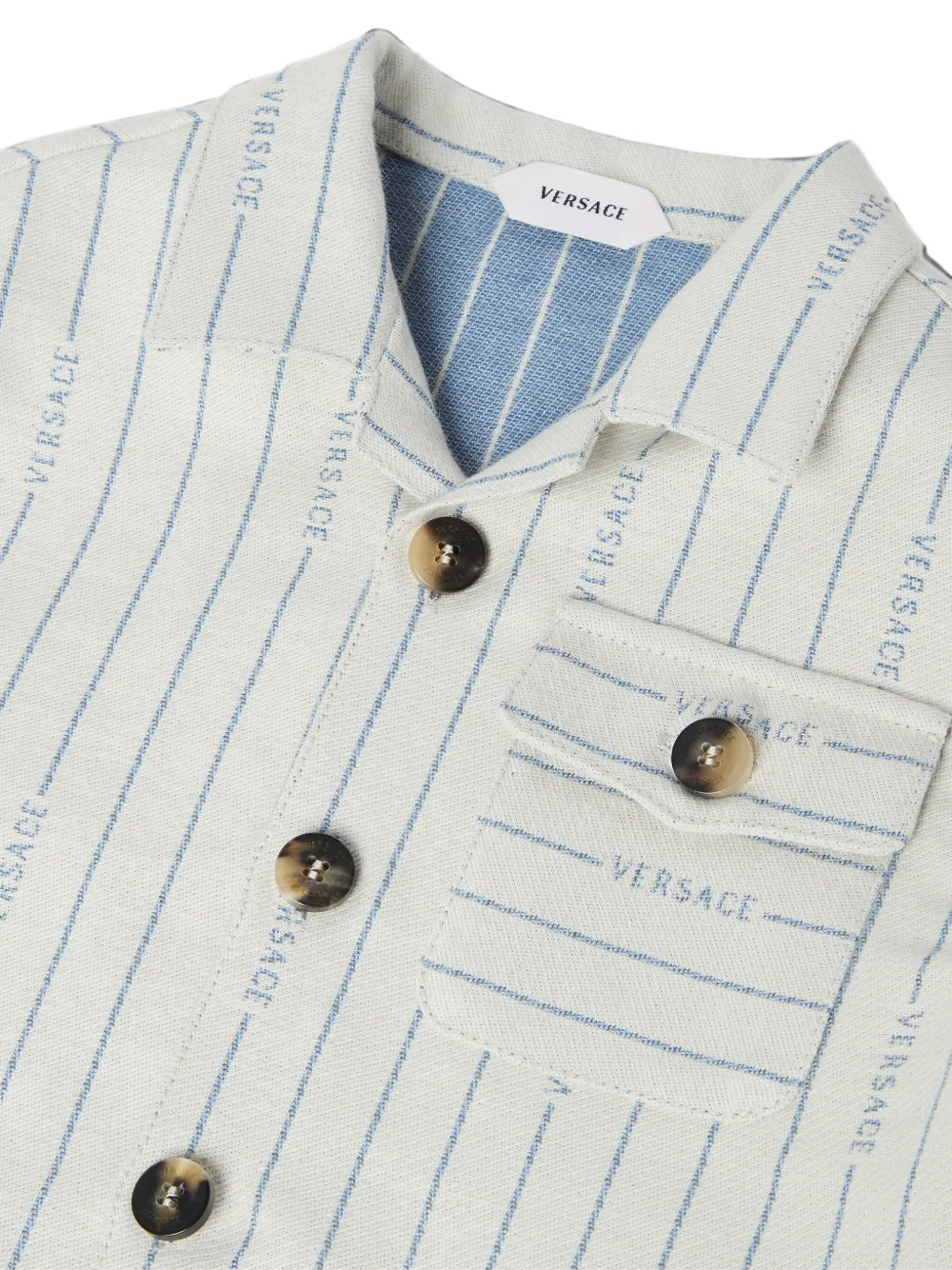 Versace Kids Katoenen jack met print Blauw